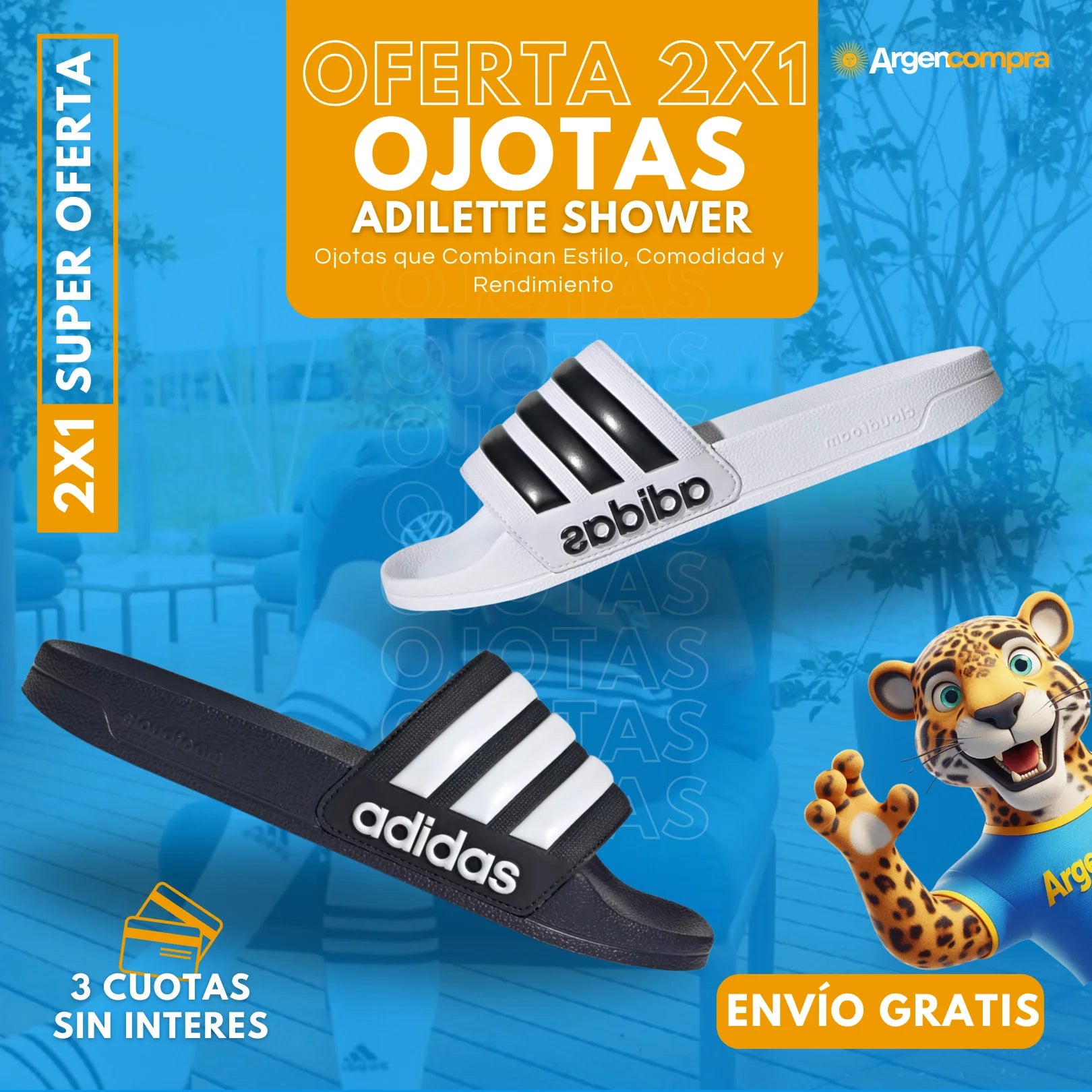 ¡SUPER OFERTA! 2x1 Ojotas Adilette Shower